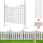 Puutarha-aita, kaivamaton aita 92,96 (K) x 74,93 cm (P) Eläinsuoja-aita, maanalainen koristeellinen puutarha-aita 16 cm piikkivälillä, metallinen koira-aita pihalle ja ulkoterassille, 5 kpl