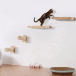 Seinälle kiinnitettävät kissahyllyt, joissa on 2 hyppytolppaa ja 2 riippumattoa, jopa 18 kg