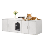 Kissanhiekkalaatikkosuoja puinen kissanhiekkalaatikkokalusteet piilotettu 147,1 cm valkoinen