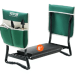 Puutarhapolvistuin ja -istuin, 150 kg:n kantavuus, 20,3 cm leveä EVA-pehmuste, kokoontaitettava puutarhajakkara, polvistuin puutarhatöihin työkalulaukulla, lahjat naisille, isovanhemmille, senioreille, äideille ja isille