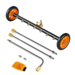 24" painepesuri alustanpuhdistimelle, jossa on 2 pyörää ja 2 pidennettyä sauvaa