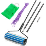 Rullaharava, 12 jalan järvirikkaruoholeikkuri, kitkee vesirikkaruohot, mudan, silttijärvien haravat, rikkaruohojen poistotyökalu järvilammen rantamaisemointiin, järvirikkaruohojen rullanpoistaja jatkotangolla ja köydellä