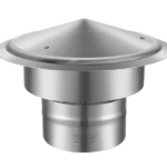 Savupiipun suojahattu, 152,4 mm, 304 ruostumatonta terästä, pyöreä kattosadehattu, 300 mm leveämpi hattu, säänkestävä ja vahvistetut ruuvit, helppo asennus, täydellinen eristys tuuletusaukkoon, hopea