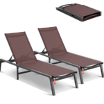 Divaanituoli ulkoterassille, lepotuoli, säädettävä, 5 asentoa, 2 kpl