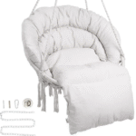 Riipputuoli, keinutuoli, makramee-riipputuoli tyynyllä, sisä- ja ulkokäyttöön