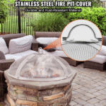 Nuotiopaikan kipinäsuoja, pyöreä 20", vahvistettu, kestävä teräskansi, ulkotulisijan kansi, helposti avattava yläsuoja, pyöreä rengaskahvalla ulkopatioille ja takapihalle