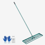 Nurmikon tasausharava, 121,9 x 25,4 cm nurmikon tasaustyökalu, tehokas nurmikon tasauslaite 198,1 cm teräksisellä pidennettyllä kahvalla, pihan tasausharava sopii puutarhaan, golfnurmelle ja maatilalle