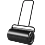 Nurmikkojyrä, 13 gallonan hiekka-/vesitäytteinen piharulla, teräksinen nurmikkojyrä helposti käännettävällä tulpalla ja U-muotoisella ergonomisella kahvalla kätevään työntämiseen ja vetämiseen, nurmikolle, puutarhaan, maatilalle, puistoon, musta