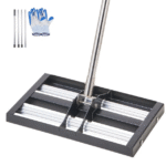 17 x 10 tuuman nurmikon tasausharava, jossa 63,4 tuuman säädettävä kahva piha- ja puutarhakäyttöön