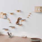 Seinälle Kiinnitettävät Kissan Hyllyt Puu Hyppylaudoilla Pesät Riippumatolla 9 Kpl Setti