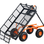 Puutarhan kippikärry, raskaaseen käyttöön tarkoitetut metalliset pihakärryt ja -vaunut, 880 lbs/399,2 kg, kuormaus