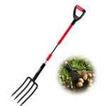4-piikkinen puutarhahaarukka, lasikuitukahva, 45 tuuman lapiohaarukka, raskaaseen käyttöön