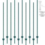 182,9 cm aitatolppa, 10 kpl T-tolppia, kestävät metalliaitatolpat, vihreä