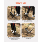 5-piikkinen leveä haarukka puutarhatyökaluille, U-muotoinen lapiohaarukka puutarhatöihin