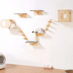 Seinälle Kiinnitettävä Kissan Hyllyt Puu Hyppylaudoilla Pesiä Riippumatolla 7 Kpl Setti