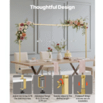 Pöydän yli kiinnitettävä tankoteline, jossa pujotin, juhlakaarirunko, 28–98 tuumaa, säädettävä