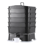 5-lokeroinen matokompostori, 50 litran matokompostiastia ulko- ja sisäkäyttöön, kestävän kehityksen mukainen matofarmisarja, ruokajätteen, matojen valusten, matoteen, vermiviljelyn ja vermikompostoinnin kierrätykseen