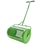 24" kompostilevitin, turpeenlevitin, työnnettävä/hinattava nurmikkorulla, vihreä