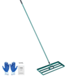 Nurmikon tasoitusharava, 30"x10" nurmikkotyökalu, tehokas nurmikon tasaaja 78" teräksisellä pidennettyllä kahvalla, pihan tasausharava sopii puutarhaan, golfnurmelle ja maatilalle