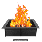 Nuotiopaikkarengas, neliönmuotoinen, 42x42 tuumaa, ulkoteräsvuori, tee-se-itse-nuotiopaikkarengas