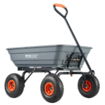 Polypropeeninen puutarhan kippikärry, raskaaseen käyttöön, pihakärryt ja -vaunut, 4 kuutiojalkaa ja 600 paunaa