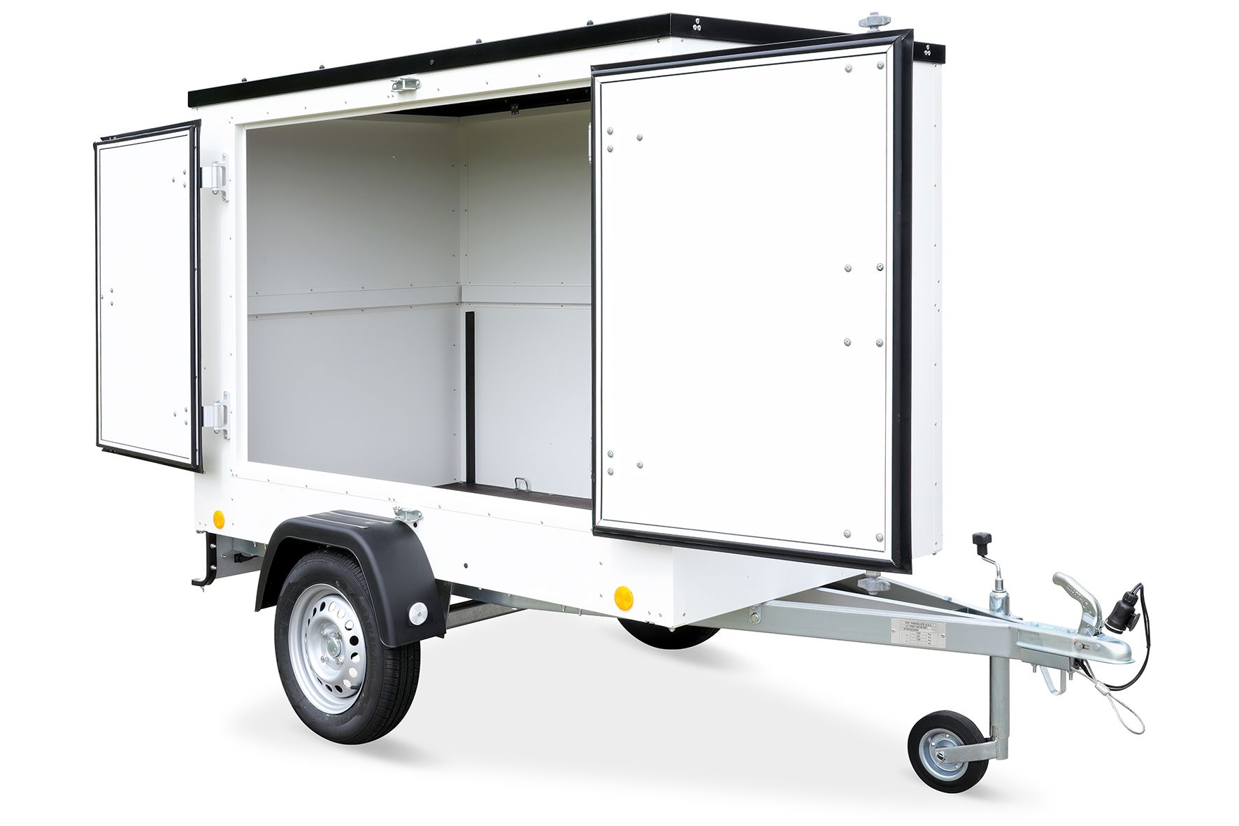 TPV Kofferanhänger 1000kg KT-EB2 Doppelflügeltür Rechts Geschlossen Gebremst Weiß