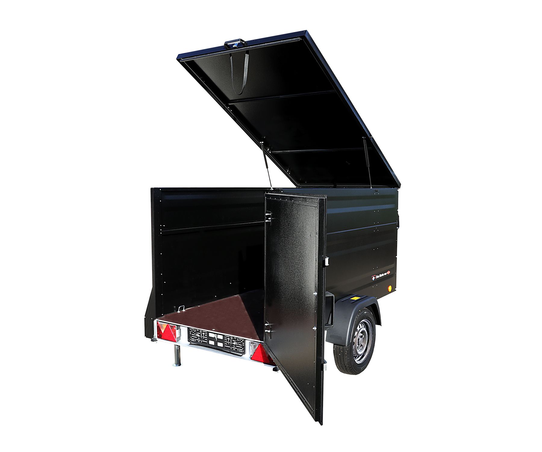 TPV Kofferanhänger 1300kg KT-EB3 Plus Bordwanderhöhung Geschlossen Gebremst Schwarz
