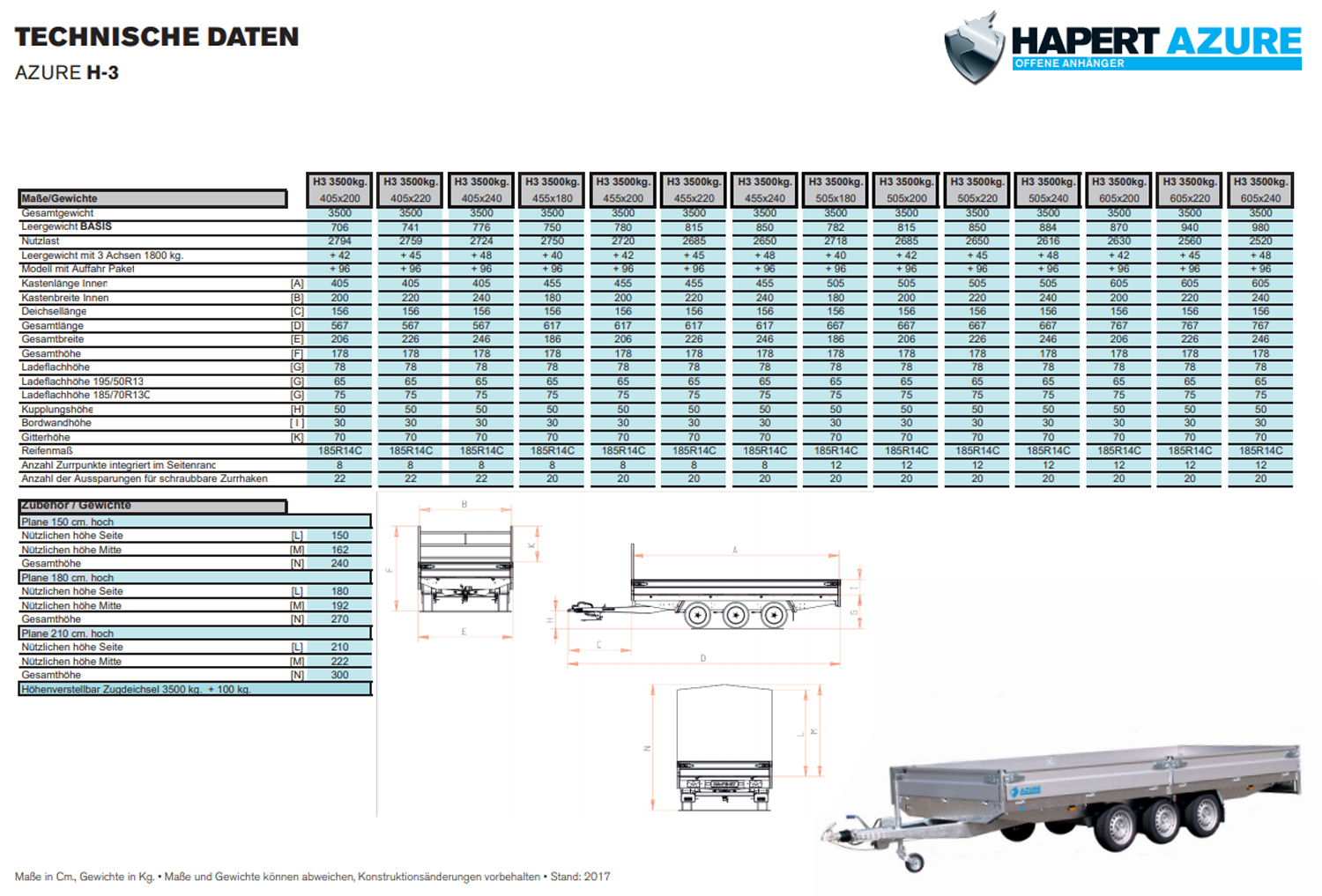 Hapert Azure H-3 - 3500 - 4550 x 2400 3 Achser – Parabelfederung - Image 6