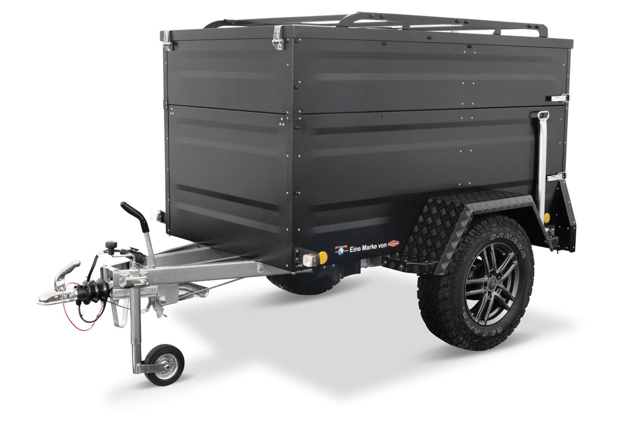 Offroad Anhänger 1000kg schwarz KT-EB2 Plus mit Bordwanderhöhung